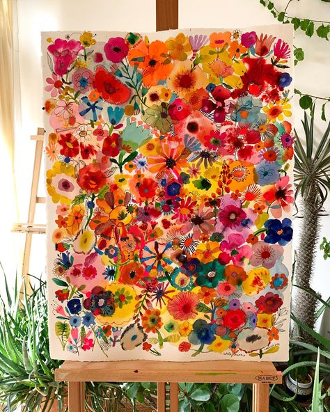 Edgy Wall Painting Ideas, Pretty Watercolour Painting, Horizontal Acrylic Painting Ideas, Huge Painting Ideas On Canvas, Watercolour Painting Ideas Aesthetic, Fun Colorful Decor, Watercolor Art Patterns, Fun Art Projects For Adults, Flower Marker Art