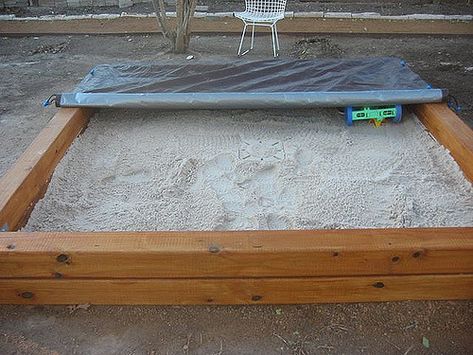 reveal the sandbox! | Gil Garcia | Flickr Sandbox Plans, Outdoor Kids Playhouse, Sand Boxes, Build A Sandbox, Sandbox Cover, Diy Sandbox, Kids Sandbox, Boxes Ideas, Outdoor Play Areas