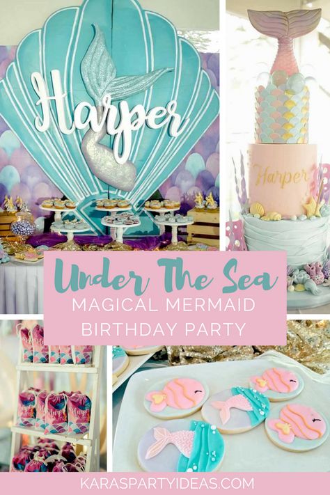 Under The Sea Birthday Party, Magical Mermaid, Mermaid Cove, Under The Sea Birthday, Mermaid Birthday Invitations, Mermaid Under The Sea, Mermaid Theme Party, Sea Birthday Party, Mermaid Parties