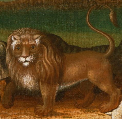 Lion Illustration, History Of Art, Antique Folk Art, Noah S Ark, Lion Art, Drip Painting, Naive Art, Folk Art Painting, Western Art