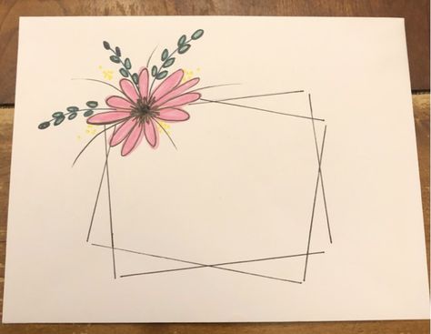 Background Pages Paper, Page Borders Design With Lines, A4 Sheets Border Designs, Envelope Painting Ideas, A4 Sheet Drawing Ideas, Border Designs For A4 Sheets, Envelope Border Design, Envelope Drawing Doodles, Flower Boarders Designs For Projects