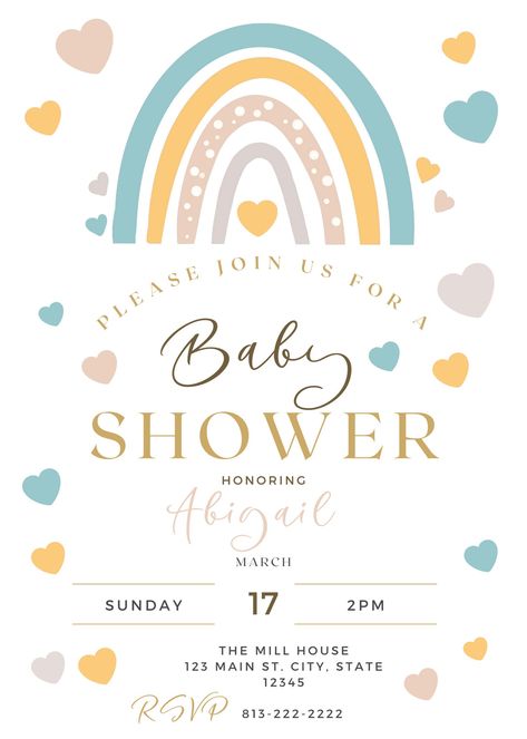 Baby Shower Boho Theme, Baby Shower Gender Neutral, Rainbow Boho, Congratulations To You, Boho Theme, Boho Baby Shower, Gender Neutral Baby Shower, Neutral Baby Shower, Digital Invitation