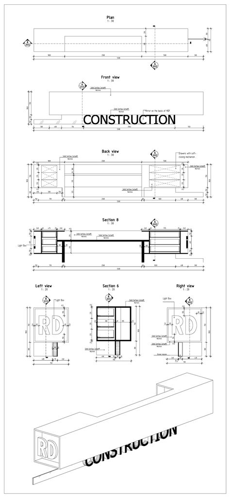 Image 30 of 33 from gallery of Office of RD Construction Company / IND Architects. Reception Plan Reception Counter Design, Construction Office, Reception Desk Design, Desk Plans, Architects Office, Furniture Details Design, Reception Counter, Hotel Reception, Office Reception