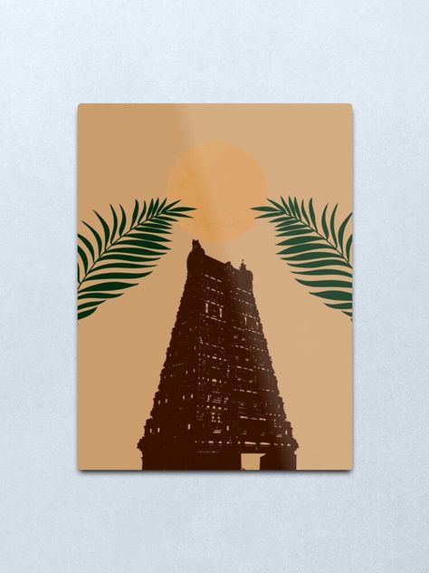 "Abstract Temple Printable Art, Hindu Illustration/ Minimalist Boho, Indian Wall Art" Metal Print by AgniStickers | Redbubble Hindu Illustration, Indian Wall Art, Temple Art, Wall Art Metal, Art Poster Design, Indian Paintings, Abstract Art Landscape, Art Metal, Wall Art Poster