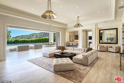 Home With Pool, Chateau Style, Los Angeles Real Estate, Rug Inspiration, Luxury Estate, Ben Affleck, Living Room Rug, Outdoor Lounge, Room Rug