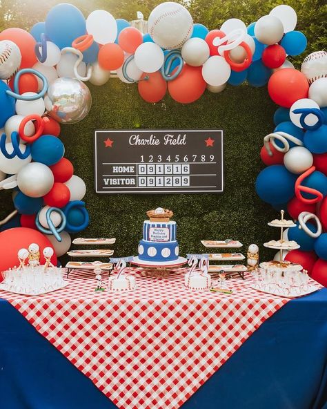 Baseball birthday party dessert table decorations  #kidsbirthdayparty #kidsbirthdaypartyideas #girlbirthdayparty #girlbirthdaypartyideas #boybirthdayparty #boybirthdaypartyideas Baseball Theme Birthday Party, Baseball Theme Birthday, Baseball First Birthday, 50th Birthday Party Decorations, Baseball Theme Party, Baseball Birthday Party, Baseball Party, Baseball Theme, Baseball Birthday