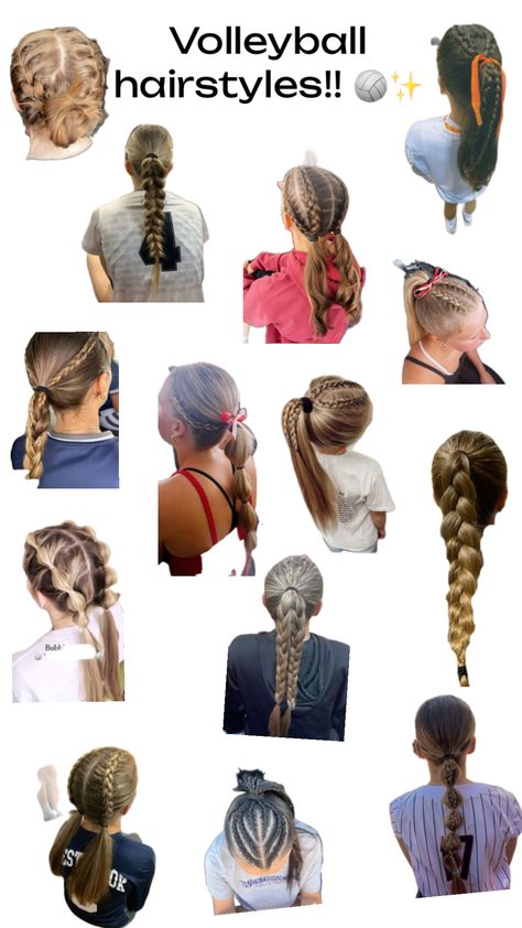 Volleyball hairstyles!!! #hairstyles#preppy#volleyball#hairinspp#volleyballhairstyles#preppyvibes#volleyball4life#slay#trending#viral#sports#fyppooo Sports Hairstyles Basketball, Volleyball Practice Hairstyles, Easy Hairstyles For Volleyball, Volleyball Game Day Hair, Athlete Hairstyles, Volleyball Wishlist, Hairstyles Preppy, Preppy Volleyball, Volleyball Ideas