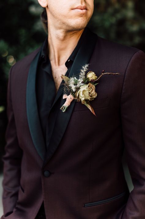 Alternative Groom, Willow Oak, Modern Groom, Madison Wedding, Warehouse Wedding, Modern Wedding Inspiration, Moody Wedding, Groom Boutonniere, Wedding Groomsmen