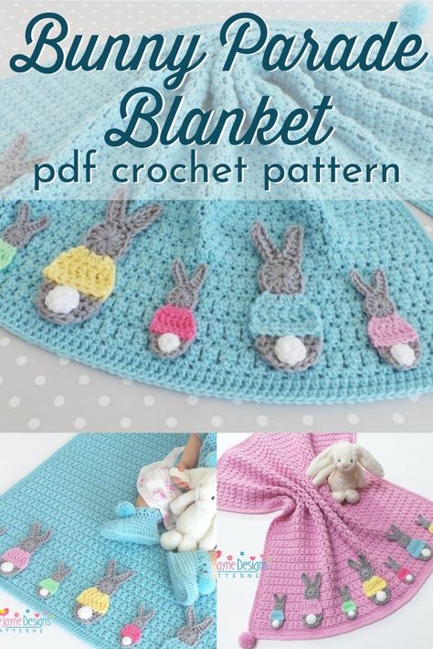 Rabbit Crochet Blanket, Peter Rabbit Crochet Blanket, Crochet Easter Blanket, Easter Crochet Blanket, Bunny Blanket Crochet, Crochet Bunny Blanket, Easter Blanket, Crocheting Blanket, Knit Throw Blanket Pattern