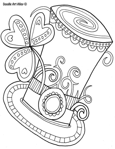 March Coloring Pages - DOODLE ART ALLEY March Coloring Sheets, St Patrick's Day Crafts For Toddlers, March Colors, St Patricks Day Crafts For Kids, St Patrick's Day Crafts, Crafts For Seniors, St Pattys Day, Saint Patrick, Color Activities