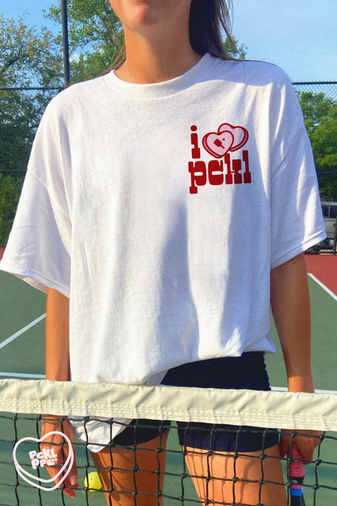 Step up your pickleball game with this Valentine's Day themed heavyweight tee fit for a pickleball lover. Keep your eye on the ball and your opponents guessing in this comfortable, tee printed with a design they won't forget! Grab yours before they're history 💌 💝🏓 Pickleball Gifts, Pickleball Gift, Valentine T Shirts, Jan 11, Pink Tee, Pickleball, Tee Design, T Shirt Design, Step Up