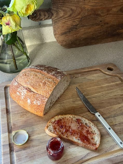 sourdough, morning, breakfast, cottage core Homemade Bread Aesthetic, Homemade Aesthetic, Bread Aesthetic, Cooking Bread, Aesthetic Moodboard, Homemade Snacks, Bread Dough, Interesting Food Recipes, How To Make Bread