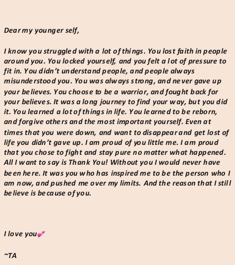 Letter To My Younger Self, To My Younger Self, Younger Self, Losing Faith, Self Love Affirmations, Love Affirmations, A Letter, Self Love, Affirmations