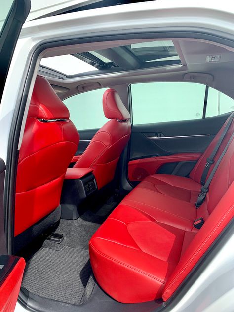 Camry Xse Red Interior, Toyota Camry Xse Red Interior, Toyota Camry Xse, Camry Xse, Best Cars For Teens, Car For Teens, Car Goals, Benz E, Red Interior