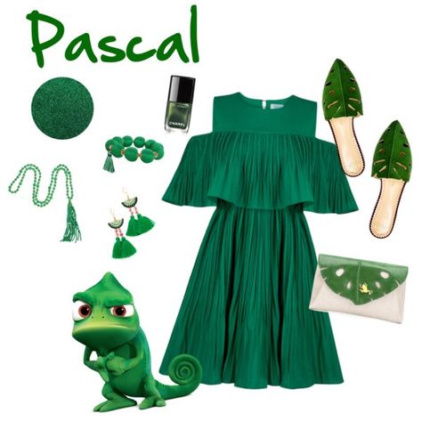 Pascal Disneybound Pascal Disneybound, Pascal Costume, Tangled Disneybound, Disney Trip Planner, Disneybound Ideas, Disney Office, Pirate Fairy, Barbie Birthday Party, Disney Bounding