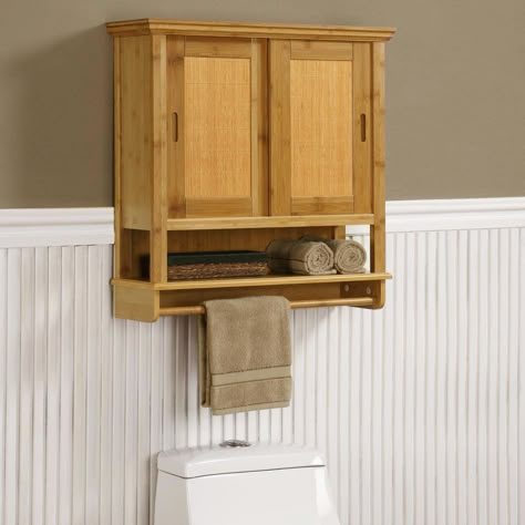 Bathroom Wall Storage Cabinets, Bathroom Cabinets Over Toilet, Wooden Bathroom Furniture, Oak Bathroom Cabinets, Over The Toilet Storage Cabinet, Toilet Storage Cabinet, Bamboo Cabinets, Over Toilet Storage, Bathroom Wall Storage