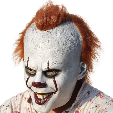 Halloween Horrible Clown Mask Costume Props Latex Mask Masquerade Mask Full Face, Funny Halloween Masks, Pennywise Mask, Pennywise Cosplay, Pennywise Halloween, Halloween Joker, Scary Clown Mask, Clown Cosplay, It Clown