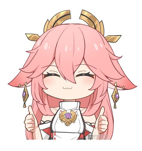 @asirisenpai on Twitter Yae Miko Sticker, Yae Miko Cute, Yae Miko X Raiden Shogun, Genshin Yae Miko, Miko X Raiden, Ei X Miko, White Short Hair, Genshin Impact Yae Miko, Yea Miko