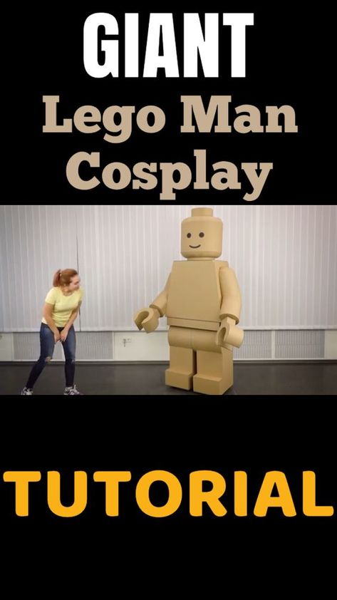 Lego Cardboard Costume, Cardboard Lego Man, Giant Lego Man, Diy Lego Costume, Lego Costume Diy, Lego Man Costumes, Lego Costumes, Lego Bible, Birthday Clown