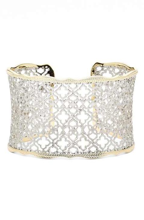 Kendra Scott 'Mystic Bazaar - Candice' Wide Cuff Kendra Scott Bracelet, Statement Cuff Bracelet, Metal Cuff Bracelet, Gold Bracelet Cuff, Gold Cuffs, Wide Cuff, Gold Filigree, Kendra Scott Jewelry, Silver Filigree