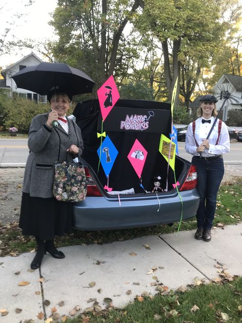 Trunk or Treat 2019 Mary Poppins Trunk Or Treat, Merry Poppins, Trunker Treat Ideas, Mary Poppins And Bert, Bad Case Of Stripes, School House Rock, Treat Ideas, School House, Trunk Or Treat