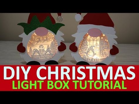 Svg Projects, Light Box Diy, Diy Christmas Lights, Cricut Christmas Ideas, Light Boxes, Merry Christmas Diy, Cricut Christmas, Paper Crafts Card, Christmas Lanterns