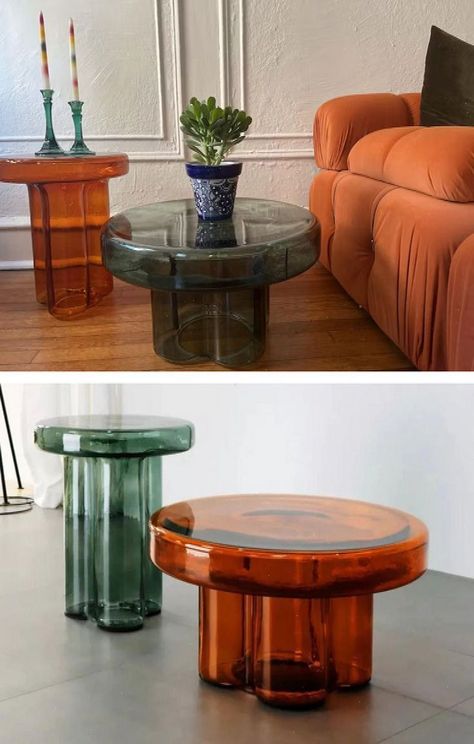 Looking for colorful coffee tables to match your vintage modern living room? These colored glass coffee tables are the perfect addition to your quirky home decor and create a beautiful warm apartment aesthetic. Shop eclectic modern home decor & small space coffee tables today at HueGah Home. #DecorInspiration #InteriorInspo #Eclectic #Eclectic #Embracing #into #Oasis #Your #Apartment #InteriorDesign #HomeDecor #HomeStyle #Charm #Transforming #an Coffee Table Eclectic, Aesthetic Living Room Ideas Apartment, Small Space Coffee Table, Eclectic Modern Home, Eclectic Coffee Table, Warm Apartment Aesthetic, Vintage Modern Living Room, Warm Apartment, Glass Table Decor