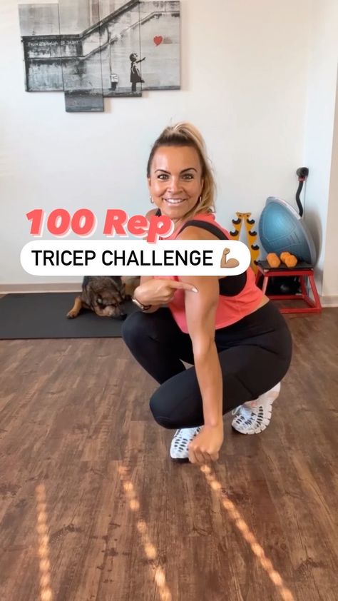 100 Reps Challenge, Triceps Exercises, Tricep Workout, Triceps Workout, Upper Body, Ball Exercises, Laundry Room, Fitbit, The 100