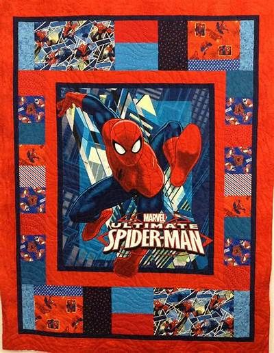 Spiderman Quilt Kit - Patchwork Spiderman Quilt, Marvel Quilt, Superhero Quilt, Quilt Decor, I Spy Quilt, Quilts Decor, Man Quilt, Cute Quilts, Fabric Kit