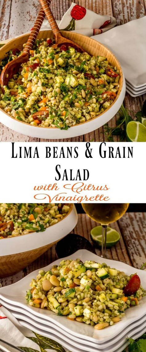 Dried Lima Beans, Lima Bean Salad, Cooking Lima Beans, Salad With Citrus Vinaigrette, Cilantro Vinaigrette, Lima Bean Recipes, Salads Healthy, Salad With Citrus, Summer Supper