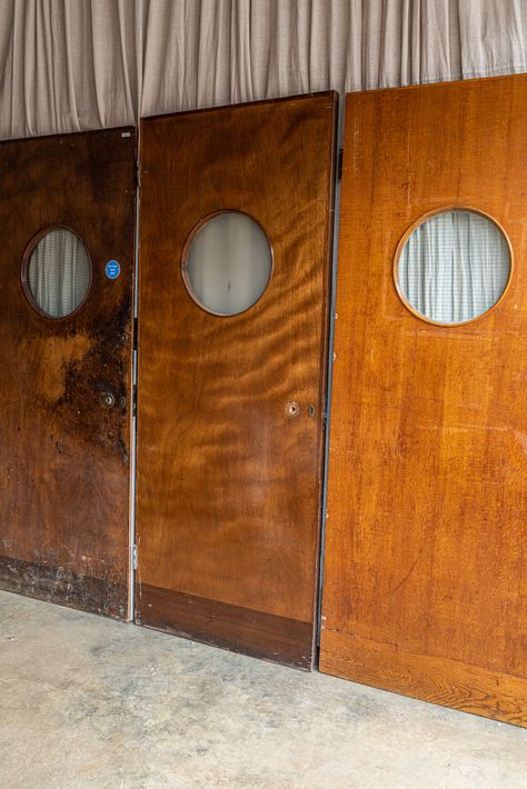 Reclaimed Porthole Doors #8679 - Retrouvius Porthole Door, Ship Port, Salvaged Doors, Butler’s Pantry, West End, Front Doors, Architectural Salvage, Wood Doors, Pantry