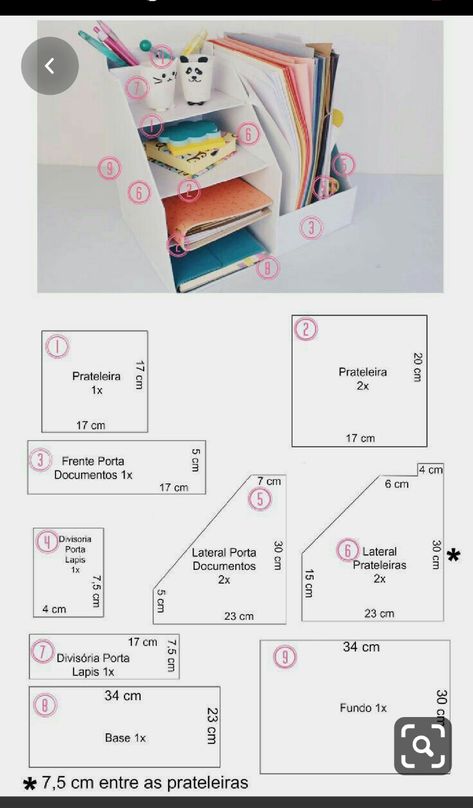 Cardboard Desk Organizer Diy, Cardboard Crafts Diy Organizer, Diy Kardus, Diy Desk Organizer, Craft Paper Design, Templat Kotak, Cardboard Organizer, Pola Kotak, Penanda Buku