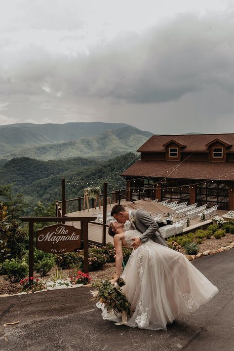 See The Magnolia Venue, a beautiful Knoxville/Middle Tennessee mountain wedding venue. Find prices, detailed info, and photos for Tennessee wedding… July Wedding Colors, Wedding Colors Summer, Night Wedding Reception, Tennessee Wedding Venues, Smoky Mountain Wedding, Magnolia Wedding, Mountain Top Wedding, Mountain Wedding Venues, Ceremony Seating