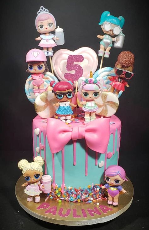 LOL Surprise Dolls Birthday Cake Lol Cake Ideas, Lol Cakes Birthday Girl, Surprise Cake Ideas, Lol Theme Cake, Lol Cakes Birthday, Lol Surprise Dolls Cake, Lol Surprise Birthday Cake, Lol Birthday Cake, Lol Surprise Cake