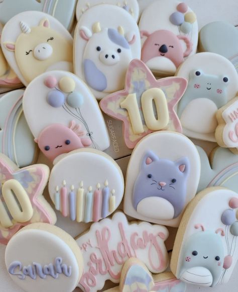 Squishmallow Party, Cookie Birthday Party, Cookie Decorating Party, Birthday Goodie Bags, Sugar Cookie Royal Icing, Dog Business, Summer Cookies, Sugar Cookie Designs, Baby Cow