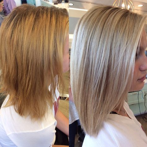 All Over Blonde Balayage, Blonde Highlights On Brassy Hair, Brassy Blonde Hair Before And After, Blonde Hair Gone Wrong, Brassy To Ashy Blonde, Light Brown To Blonde Hair, Brunette To Platinum Blonde, Wheat Blonde Hair, All Over Blonde Hair Color