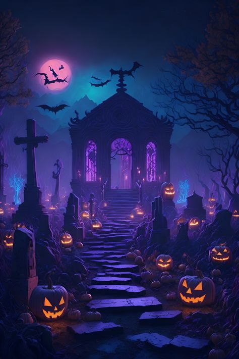 Halloween 4k Wallpaper, Dark Halloween Wallpaper, Halloween Hd Wallpaper, Pumpkin Night, Anime Landscape, Spooky Pumpkins, Halloween Wallpaper Iphone Backgrounds, Prompt Engineering, Halloween Things