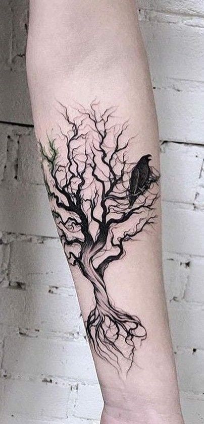 Tree Thigh Tattoo, Tattoos Tree, Yggdrasil Tattoo, Tree Roots Tattoo, Tree Sleeve Tattoo, Tree Tattoo Arm, Roots Tattoo, Autumn Tattoo, Native Tattoos