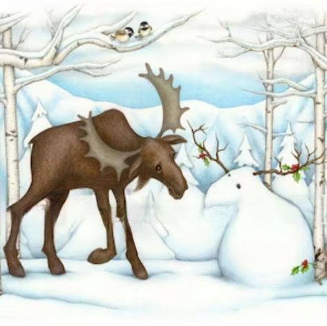 Moose Doodle, Moose Gifts, Moose Pics, Moose Crafts, Moose Pictures, Moose Hunting, Moose Decor, Snowy Woods, Christmas Moose