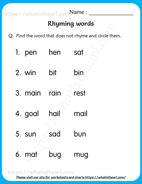 Find the Word that does Not Rhyme – Worksheets for Grade 1 Work Sheets For 1st Grade English, Rhyme Worksheet, Rhyming Words Worksheets, Worksheets For Grade 1, First Grade Reading Comprehension, Cvc Words Worksheets, Letter Worksheets For Preschool, Kindergarten Phonics Worksheets, Three Letter Words