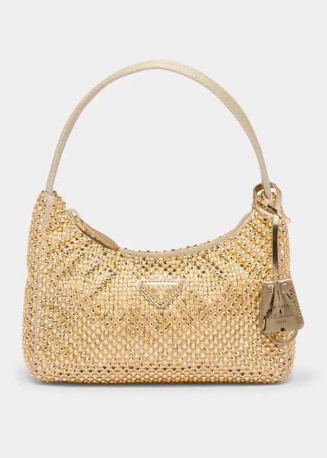 V5TEZ Prada Allover Crystal Top-Handle Bag Brand Name Bags, Prada Re Edition, Prada Top, Glitter Bag, Prada Shoulder Bag, Womens Designer Handbags, Handbag Shoes, Bergdorf Goodman, Hobo Bag