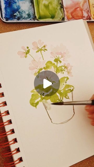 🌼 Angélique 🌼 on Instagram: "Geranium 🌸🌸🌸🌸" Learning Watercolor, Painting Board, Watercolor Flowers Tutorial, Flowers Tutorial, Watercolor Journal, Water Colours, Diy Watercolor Painting, Watercolour Inspiration, Watercolor Ideas