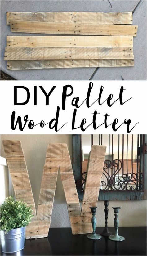 Rustic Pallet Ideas, Wood Pallet Crafts, Outdoor Pallet, Diy Living Room Decor, Pallet Project, Wood Letter, Pallet Decor, Into The Wood, Recycled Pallets