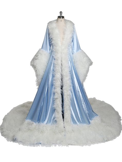 More Color: Picture Color, Custom Color Size: Please refer to Size Chart.Customize Size Closure: Open front. Fabric: Polyester Material: Polyester Stretch: Fabric is No Stretch Fur Dress Gowns, Blue Christmas Outfit, Snow Dresses, Winter Wonderland Dress, Ice Queen Dress, Wedding Dress Coat, Snow Queen Dress, Christmas Core, Fur Dress