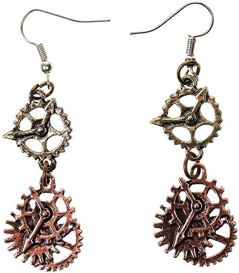 Dovewill Rustic Alloy Steampunk Cogwheel Wristwatch Gear Earrings Goth Punk Dangle Earrings Jewerly: Amazon.ca: Jewelry Clock Cogs, Steampunk Mode, Gear Earrings, Clock Gears, Bronze Gifts, Watch Gears, Weird Jewelry, Steampunk Watch, Steampunk Earrings