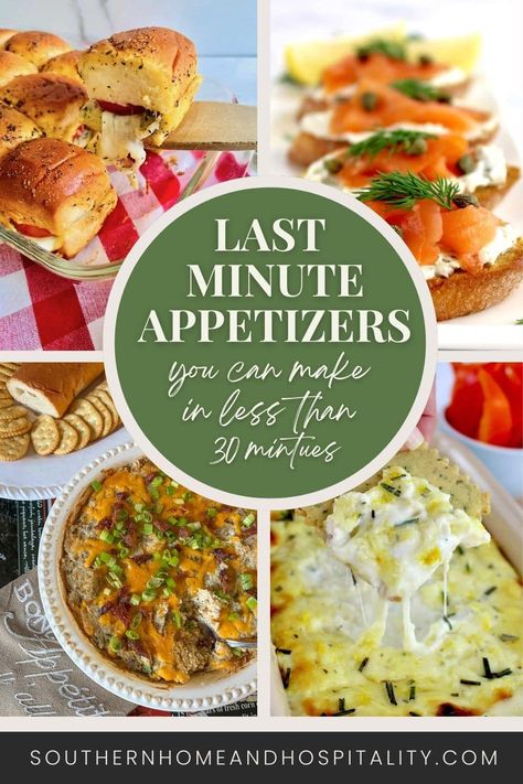 Want to make an appetizer for a party, gameday, or potluck but need it to be fast? I've collected a list of some of the best appetizers to make in 30 minutes or less with easy dips and other bite-sized noshes that will have everyone thinking you spent a lot more time! Easy Last Minute Appetizers, Last Minute Potluck Ideas, Caprese Sliders, Potluck Finger Foods, Cajun Appetizers, Fast Appetizers Easy, Cold Party Appetizers, The Best Appetizers, Last Minute Appetizer