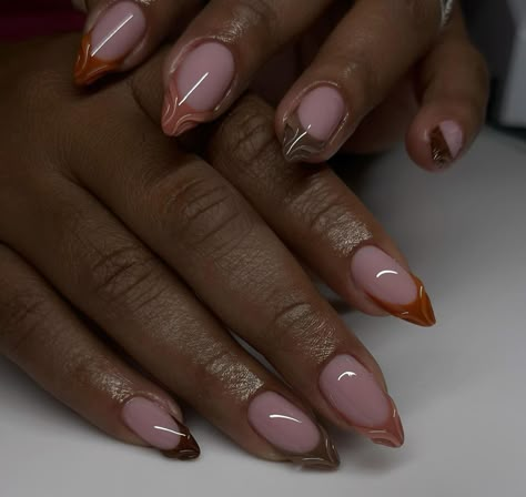 Super Simple Nails, Natural Fall Nails, Randomly Aesthetic, Natural French Nails, Short Stiletto Nails, Neutral Nails Acrylic, Latte Makeup, Rose Gold Nails Design, Trending Nail Art