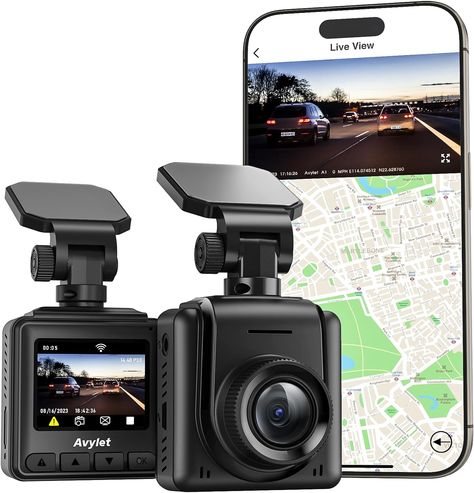 Dashcam Car WiFi 2K, Mini Front Car Camera Supports External GPS Module, App, IPS Screen, Ultra Night Vision, 170° Wide Angle, WDR, 24 Hours Parking Mode and Motion Detection, G-Sensor Auto Mini, Dashboard Camera, Compact Camera, Intelligent Design, Car Camera, Dash Cam, Wide Angle Lens, Messaging App, Dash Camera