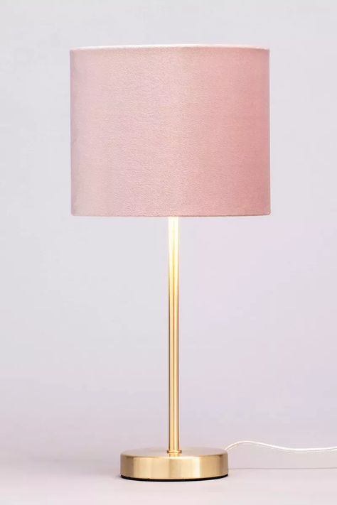 Gold And Pink Lamp, Lamp Teenage Room, Blush Pink Bedroom Furniture, Beige Girly Bedroom, Bedroom Pink Decor Ideas, Cute Gold Lamp, Colorful Bedside Lamp, Room Decor For Bedroom, Cute Things For Bedroom