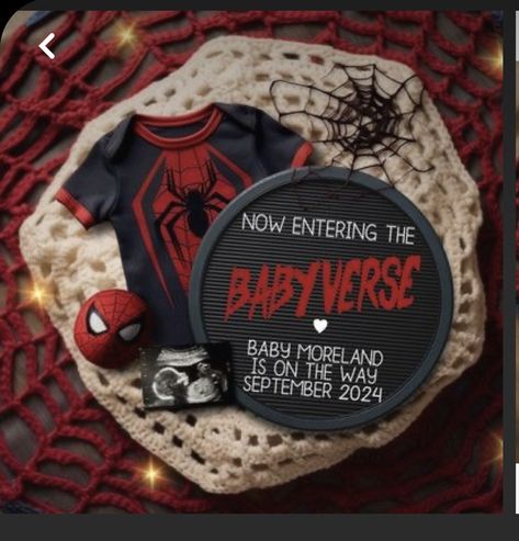 Girl Pregnancy Announcement, Pink Gender Reveal, Sweet Baby Shower Ideas, Unique Pregnancy Announcement, Pregnancy Announcement Photoshoot, Spider Baby, Baby Delivery, Fun Baby Announcement